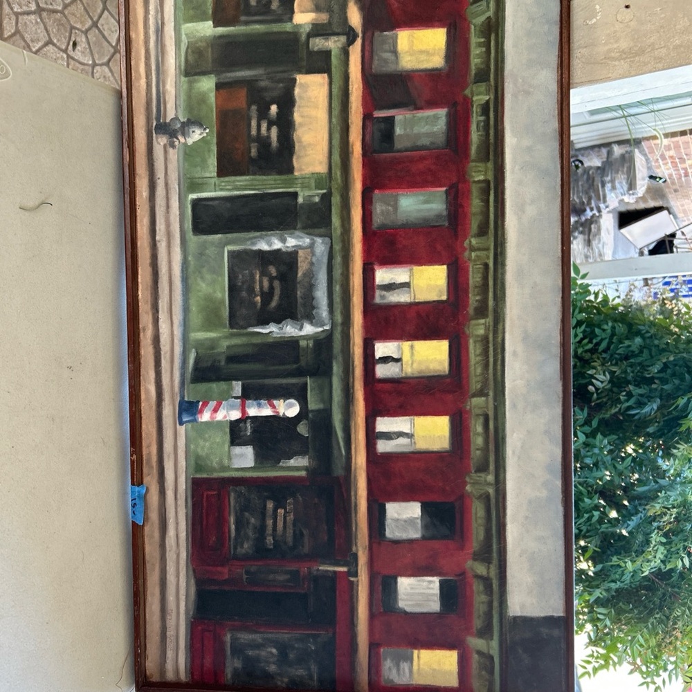 Vintage Urban Street Scene Painting - Picture 8 of 9